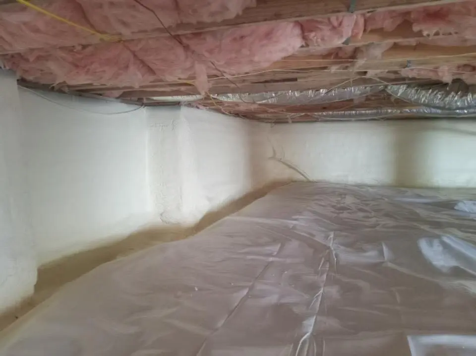 Crawl space encapsulation with closed-cell spray foam for Flat Roof Repair in West Chicago